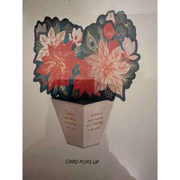 Six (6) Christmas Pop Open Paper Flower Bouquet Cards - Picture 3 of 9